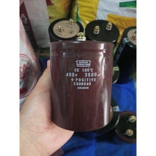 Capacitor 3500uF 400 Vdc  ตัวเก็บประจุ NIPPON ขนาดสูง9.5x7.5CM. คาปาซิเตอร์ 3500UF 400Vdc ของแท้พร้อมส่ง