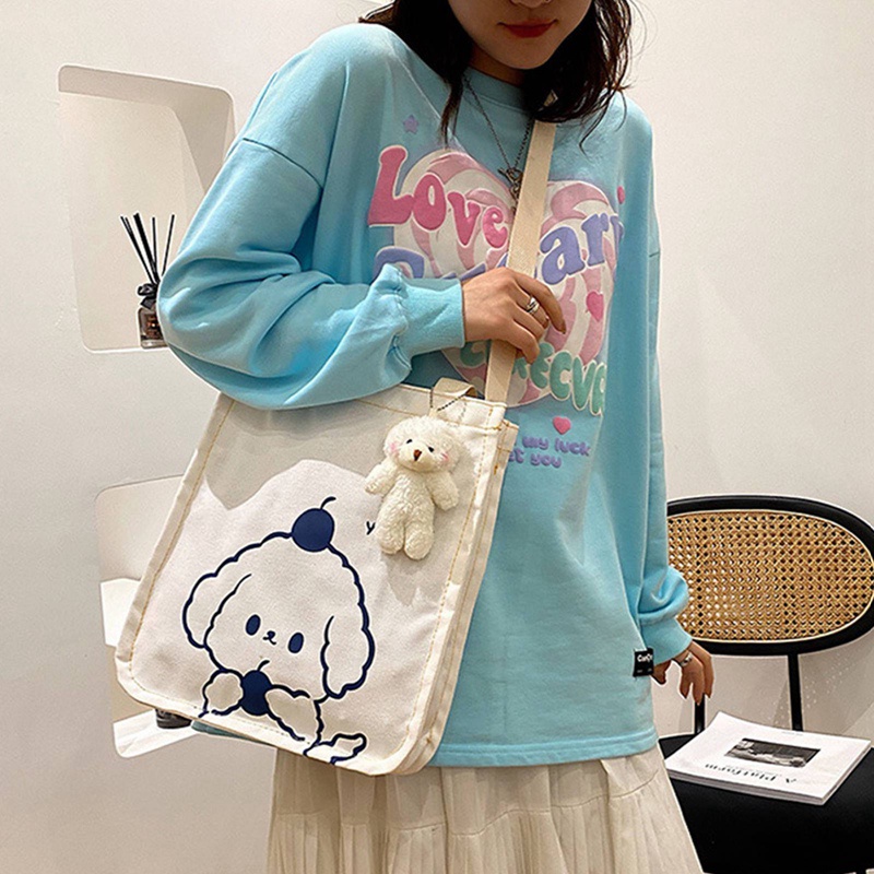 asaka-กระเป๋าผ้าแคนวาส-นักเรียนหญิง-เวอร์ชั่นเกาหลี-กระเป๋าสะพายข้าง-ความจุขนาดใหญ่-ญี่ปุ่น-ฮาราจูกุ-โบราณ-กระเป๋าสะพายข้างผู้หญิง