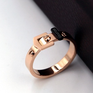 ของขวัญวันเกิดแฟน แหวน แหวน[large] เครื่องประดับ  แหวนสแตนเลสเคลือบ14k แหวนเข็มขัด