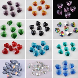 ภาพหน้าปกสินค้า10pcs 14mm Heart Crystal Beads Glass Loose Beads Fashion Jewelry Accessories ที่เกี่ยวข้อง