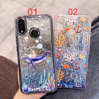 Xiaomi Mi 8 lite A1 A2 Lite Max 2 Max 3 Redmi Note 7 8A Note 8 Pro S2 Redmi 9T M3 X3 xiaomi 11 10t Coral Cat Patterned Bling Glitter Liquid Soft Case Cover