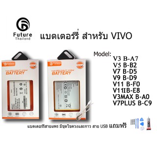 ภาพหน้าปกสินค้าแบตเตอรี่โทรศัพท์มือถือ battery future thailand VIVO V3 V3MAX V5 V7 V7PLUS V9 V11 V11i ฟรี ไขควง+กาว+สายUSB ที่เกี่ยวข้อง