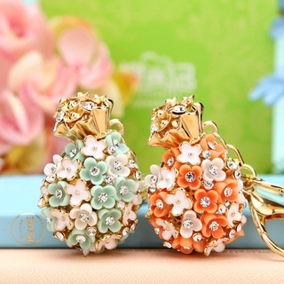 CiLF Rhinestoneโชคดีดอกไม้พรกระเป๋าพวงกุญแจรถหญิงเกาหลีน่ารักสร้างสรรค์กระเป๋าจี้พวงกุญแจของขวัญ