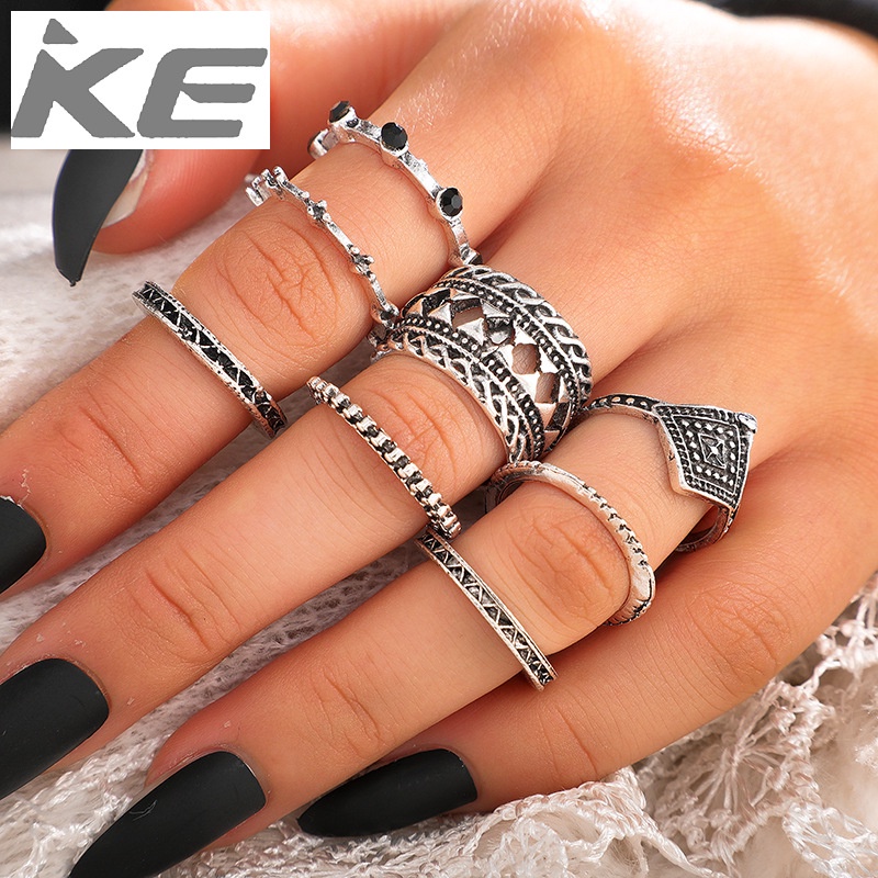 vintage-black-diamond-ring-set-of-8-hollow-diamond-set-rings-for-girls-for-women-low-price