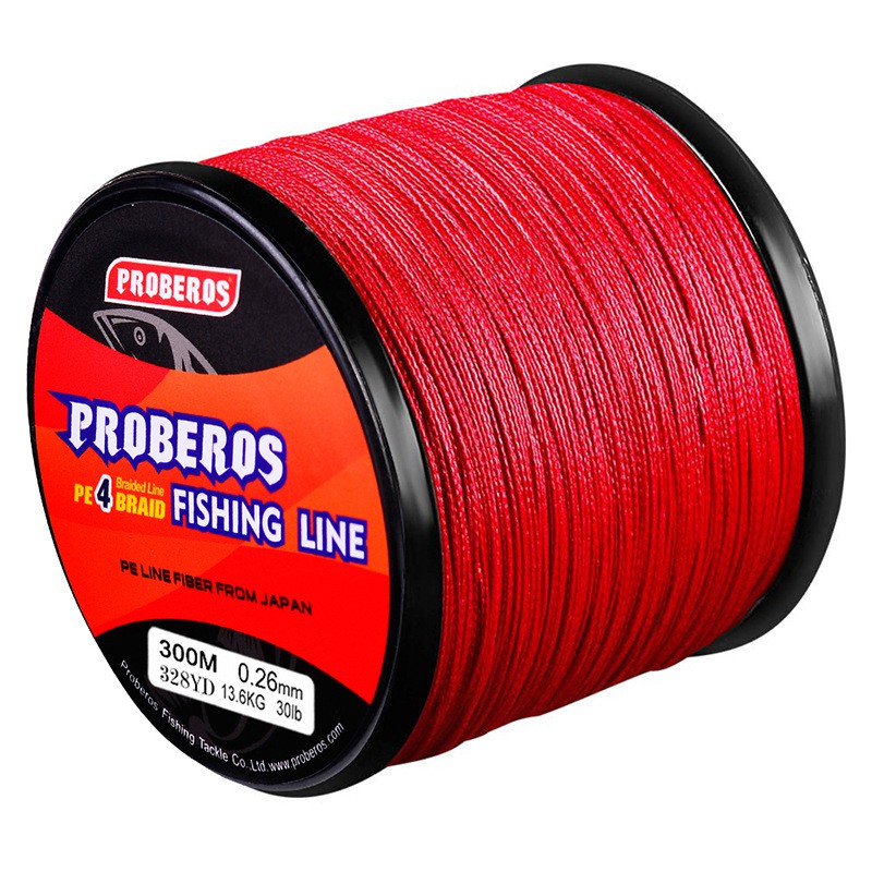 สาย-pe-ถัก-4-สีแดง-ยาว-300-เมตร-ยี่ห้อ-proberos-เหนียว-ทน-ร้านคนไทย-ส่งไว-ราคาส่ง