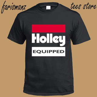 เสื้อวินเทจผญ - ใหม่ Holley พร้อมโลโก้ Performace เสื้อยืดสีดําผู้ชาย
