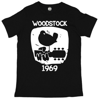 เสื้อยืด เสื้อยืดผู้ชาย90 - เสื้อยืดสําหรับผู้ชาย▥K.WOODSTOCK 1969 วินเทจบุรุษพิมพ์เพลงคลาสสิก FESTI