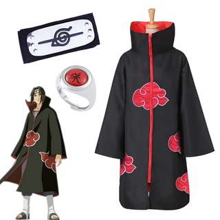 ภาพหน้าปกสินค้าเสื้อคลุมคอสเพลย์ การ์ตูนนารูโตะ Akatsuki Uchiha Itachi สําหรับผู้ใหญ่ และเด็ก ที่เกี่ยวข้อง