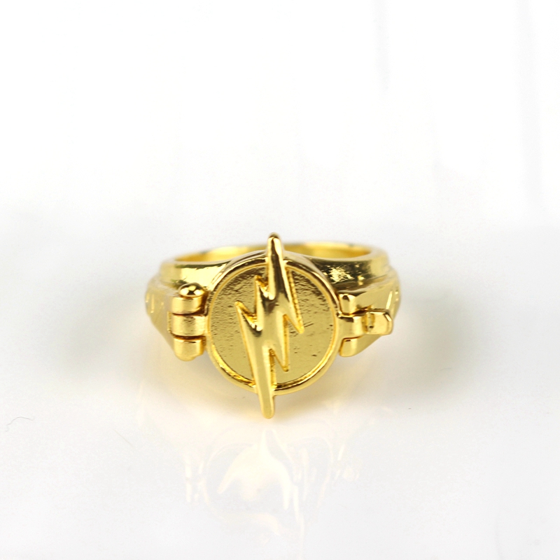 DC Comics The Flash ReverseFlash Ring Can Open Cover Lightning Logo