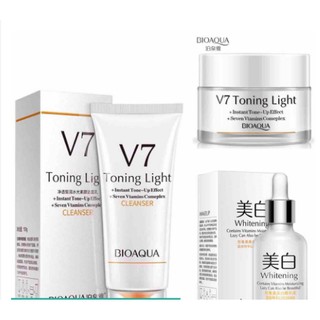 ของแท้ พร้อมส่ง Bioaque Images V7 Whitening ( 1 ชุด 3 ชิ้น ) เซรั่ม V7 + ครีมบำรุง V7 + โฟม V7 เน้นความขาวกระจ่างใส