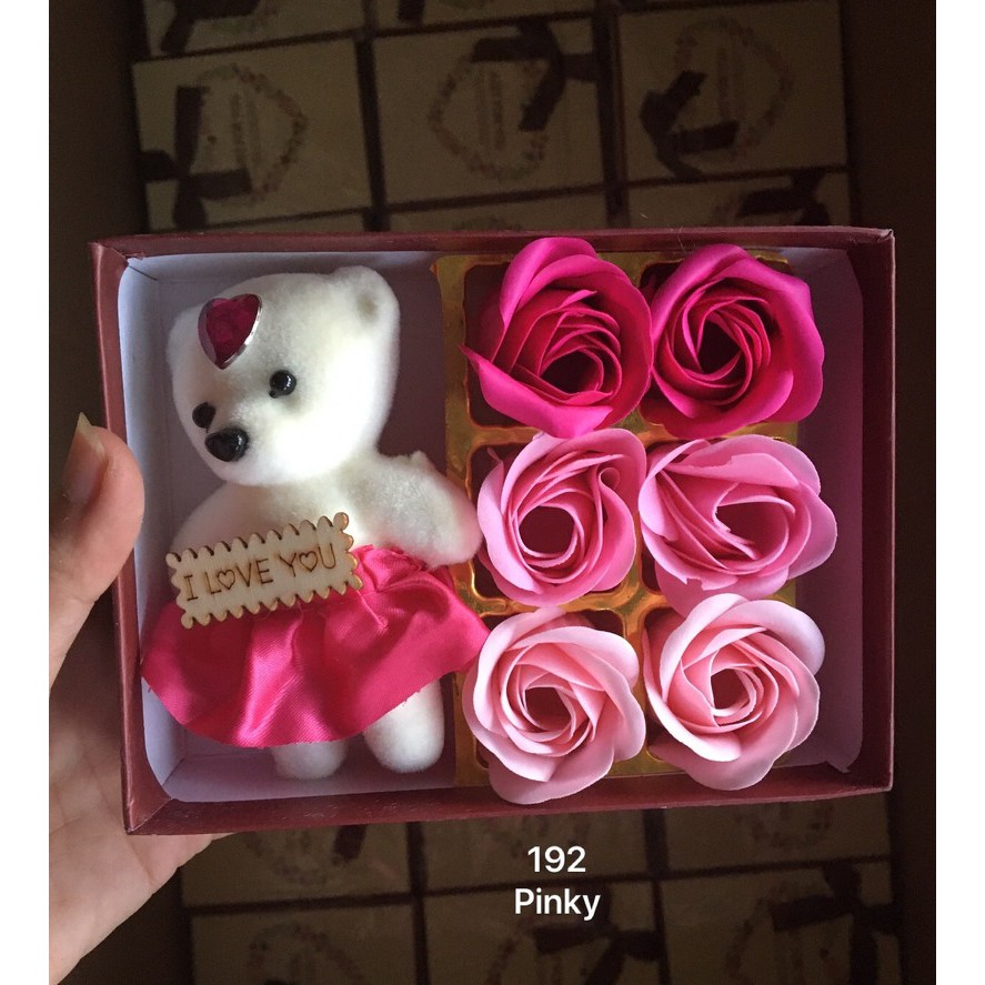 192-กล่องกุหลาบตุ๊กตาหมีเล็ก-น่ารักกุ๊กกิ๊ก