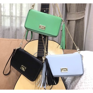 แท้💯% ZARA BASIC COLLECTION Chain Strap Clutch Wallet กระเป๋าสตางค์ ZARA หนังเรียบ