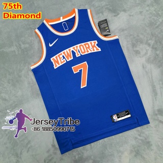 เสื้อกีฬาบาสเก็ตบอล NBA New York Knicks ของแท้ สําหรับผู้ชาย 2021-22 #เสื้อกีฬาแขนสั้น ลายทีมชาติฟุตบอล Carmelo Anthony City Icon Edition 75Th Anniv 7 ชิ้น