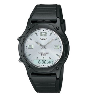 Casio Standard นาฬิกาผู้ชาย สายเรซิ่น รุ่น AW49HE-7A - Black