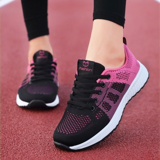 รองเท้ากีฬา รองเท้าผ้าใบลําลอง ระบายอากาศได้ดี แฟชั่นสไตล์เกาหลี สําหรับผู้หญิง ไซซ์ 35-41