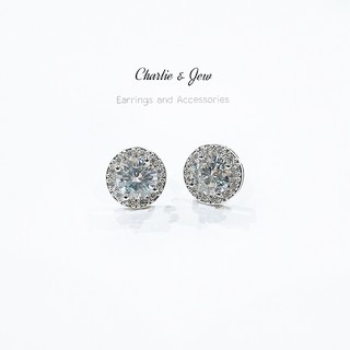 Round diamond earrings