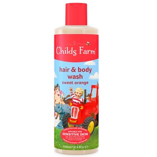 ชายด์ ฟาร์ม สบู่อาบน้ำและสระผม ออร์แกนิคสวีทออเรนจ์ 500 มล. (Childs Farm Hair &amp; Body Wash, organic sweet orange)