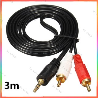 สายลำโพง,สายออดิโอ ( 3.5mm Jack Audio AV Cable) ใช้ต่อเครื่องเล่น โทรศัพท์มือถือ ,คอมพิวเตอร์, ยาว 3 เมตร