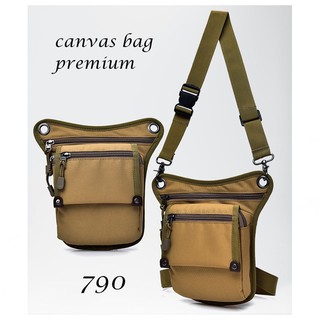 canvas bag premium กระเป๋าสะพายข้างกระเป๋าผ้าแคนวาส เนื้อผ้าแท้คุณภาพเยี่ยมมีสามสีให้เลือก แนวเท่ห์วินเทจ สีทราย