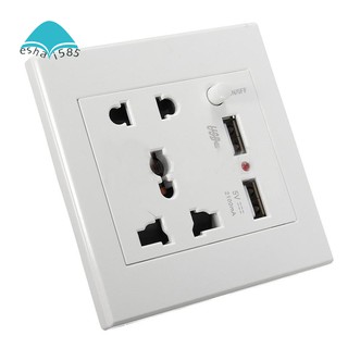 2.1A Dual USB Wall Charger Socket Adapter Universial Power Outlet Panel wite Swi