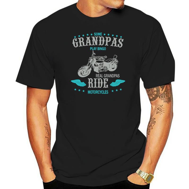 เสื้อยืดคอกลม-แขนสั้น-ผ้าฝ้าย-พิมพ์ลาย-biker-granpas-real-grandpas-ride-motorcycles-ทรงหลวม-สําหรับผู้ชาย