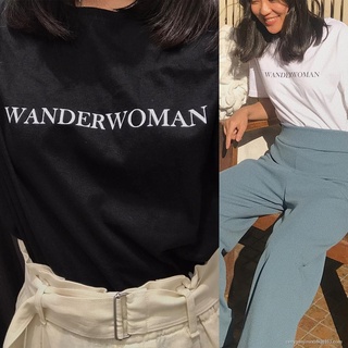 เสื้อยืดผ้าฝ้ายพิมพ์ลายคลาสสิก Morning  Wanderwoman - Kudsun Tee oversize SML