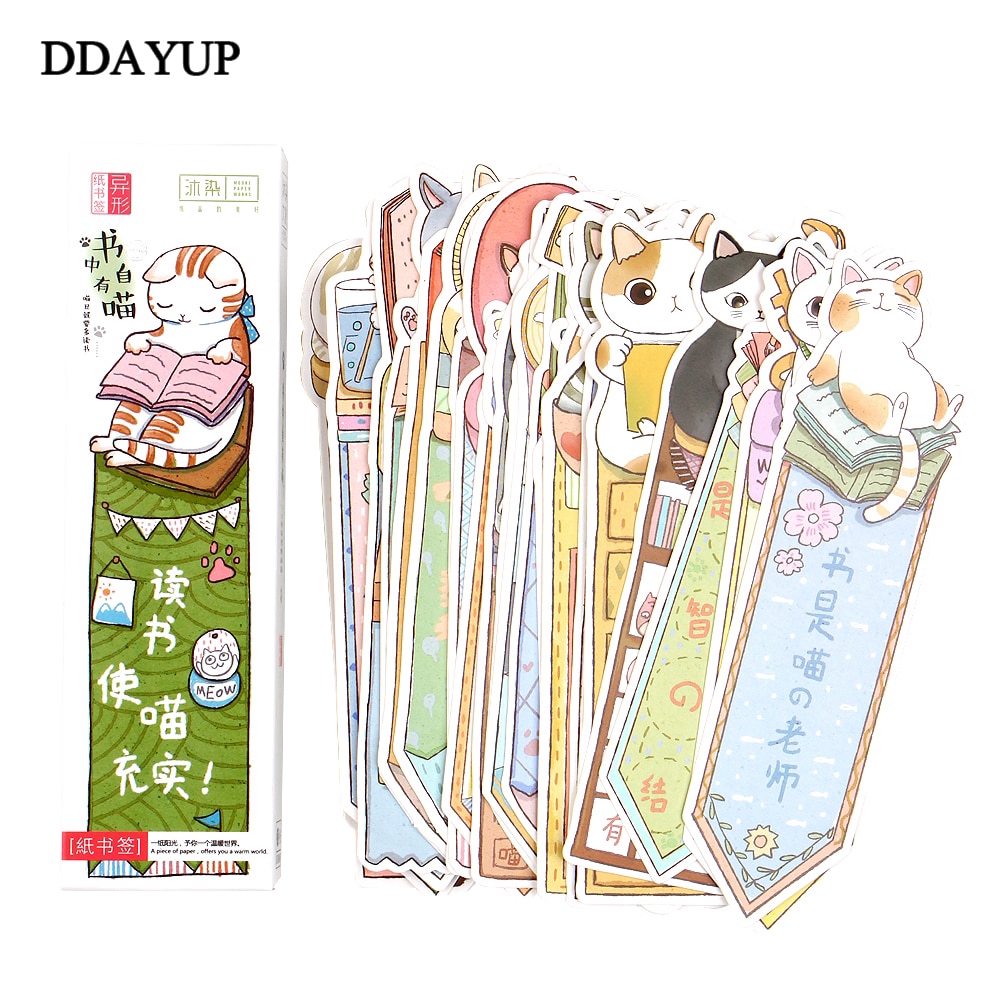 ภาพหน้าปกสินค้าที่คั่นหนังสือ ลายแมวน่ารัก 30 ชิ้น จากร้าน ddayupfun.th บน Shopee