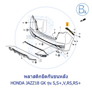 **อะไหล่แท้** พลาสติกยึดกันชนหลัง HONDA JAZZ18 GK (รุ่น S,S+,V,RS,RS+)