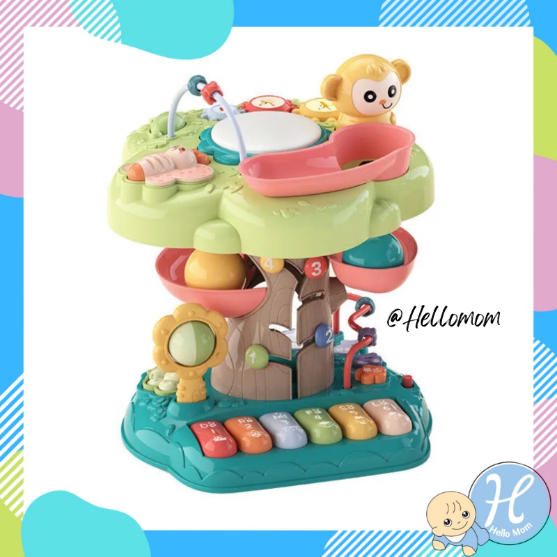 ภาพหน้าปกสินค้าSobebear โต๊ะกิจกรรมต้นไม้ ลิงน้อย กล่องกิจกรรมรูปต้นไม้ ของเล่นหยอดลูกบอล Baby Wisdom Tree Paradise โต๊ะกิจกรรมลิงน้อย
