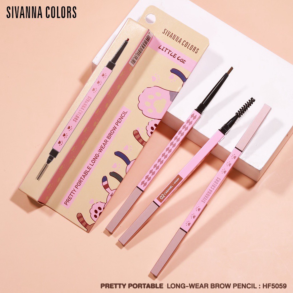 sivanna-pretty-portable-long-wear-brow-pencil-hf5059-ซิเวนน่า-พริตตี้-พอร์ทเทเบิ้ล-ดินสอเขียนคิ้ว-x-1ชิ้นbeautybakery