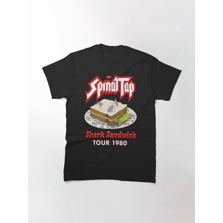 เสื้อยืดพิมพ์ลายแฟชั่น Summwe เสื้อยืดลําลอง ผ้าฝ้าย แขนสั้น พิมพ์ลาย Spinal Tap Shark Sandwich 1980 แฟชั่น สําหรับผู้ชา