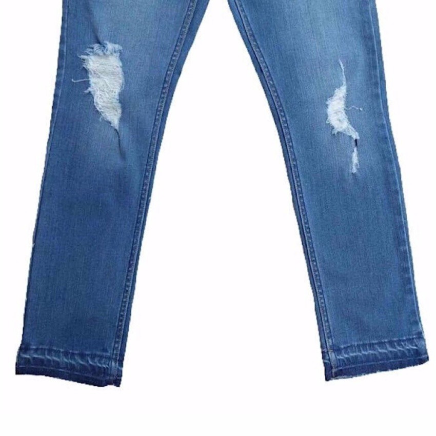 artery-jeans-ยีนส์ผ้ายืด-5ส่วนเอวต่ำ-กีดขาด-สียีนส์กลาง