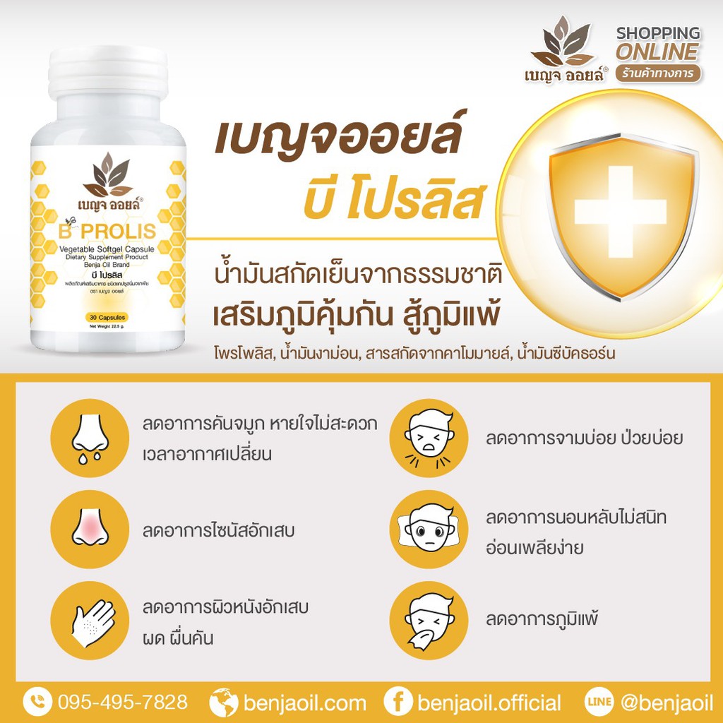 เบญจออยล์-บี-โปรลิส-ลดอาการภูมิแพ้อากาศ-คันจมูก-น้ำมูกไหล-จามตลอดเวลา