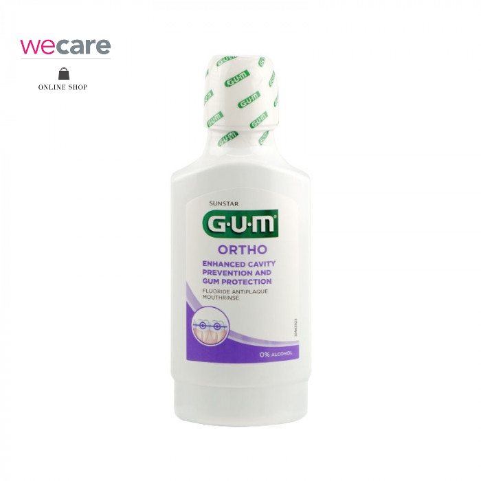 GUM Ortho Mouthrinse 300 ml น้ำยาบ้วนปากผสมฟลูออไรด์สำหรับผู้ที่จัดฟัน