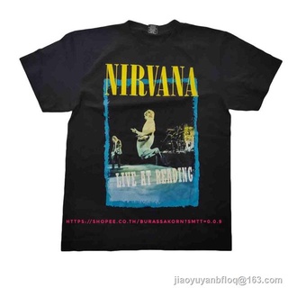 เสื้อยืดผ้าฝ้ายพิมพ์ลายผ้าฝ้าย 100% เสื้อวง Nirvana เสื้อวงร็อค Nirvana T-shirt เสื้อยืดวงร็อค S-3XL