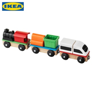 IKEA ของแท้ ส่งเร็ว : LILLABO ลิลลาบู ชุดของเล่นขบวนรถไฟ 3 ชิ้น
