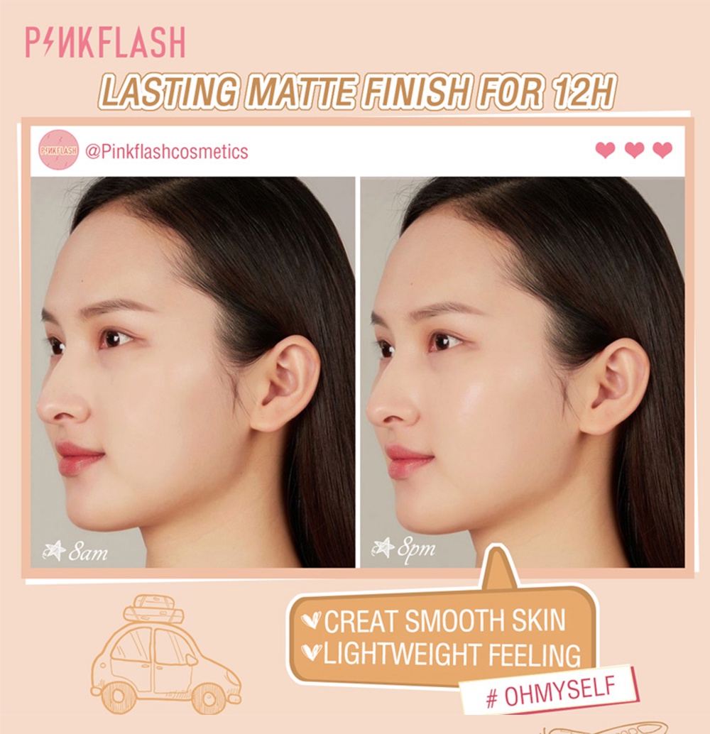 ภาพประกอบของ Pinkflash Ohmyself รองพื้น เนื้อแมตต์ เนื้อบางเบา กันน้ำ พกพาสะดวก สำหรับการเดินทาง