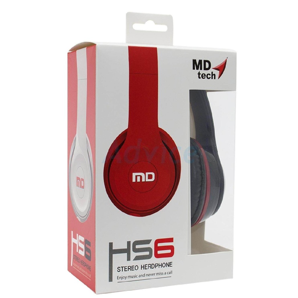 ภาพหน้าปกสินค้าMDTech หูฟัง หูฟังมือถือ หูฟังมือถือแบบครอบหู หูฟังครอบหู หูฟังสมอท็อค รุ่น MDtech HS6 สีดำ
