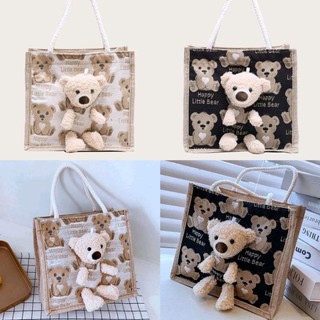 🌸พร้อมส่ง🌸กระเป่าสะพายข้างผ้า Canvas กระเป๋าใส่ของเด็ก Bear Canvas Shoulder Bag-K005