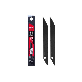 Deli 78003 Cutter Blade Black ใบมีดคัตเตอร์คาร์บอน 30 องศา บรรจุ 10 ใบ อุปกรณ์อเนกประสงค์ มีดคัตเตอร์ ใบมีดเอียง30องศา