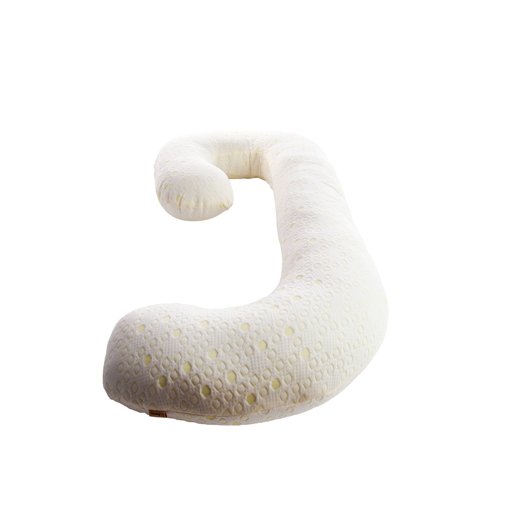 idawin-หมอนรองครรภ์รูปทรงคัว-c-ปลอกผ้าเยื่อไผ่-pregnancy-pillow-c-shape-ผ้าไยไผ่สีcream