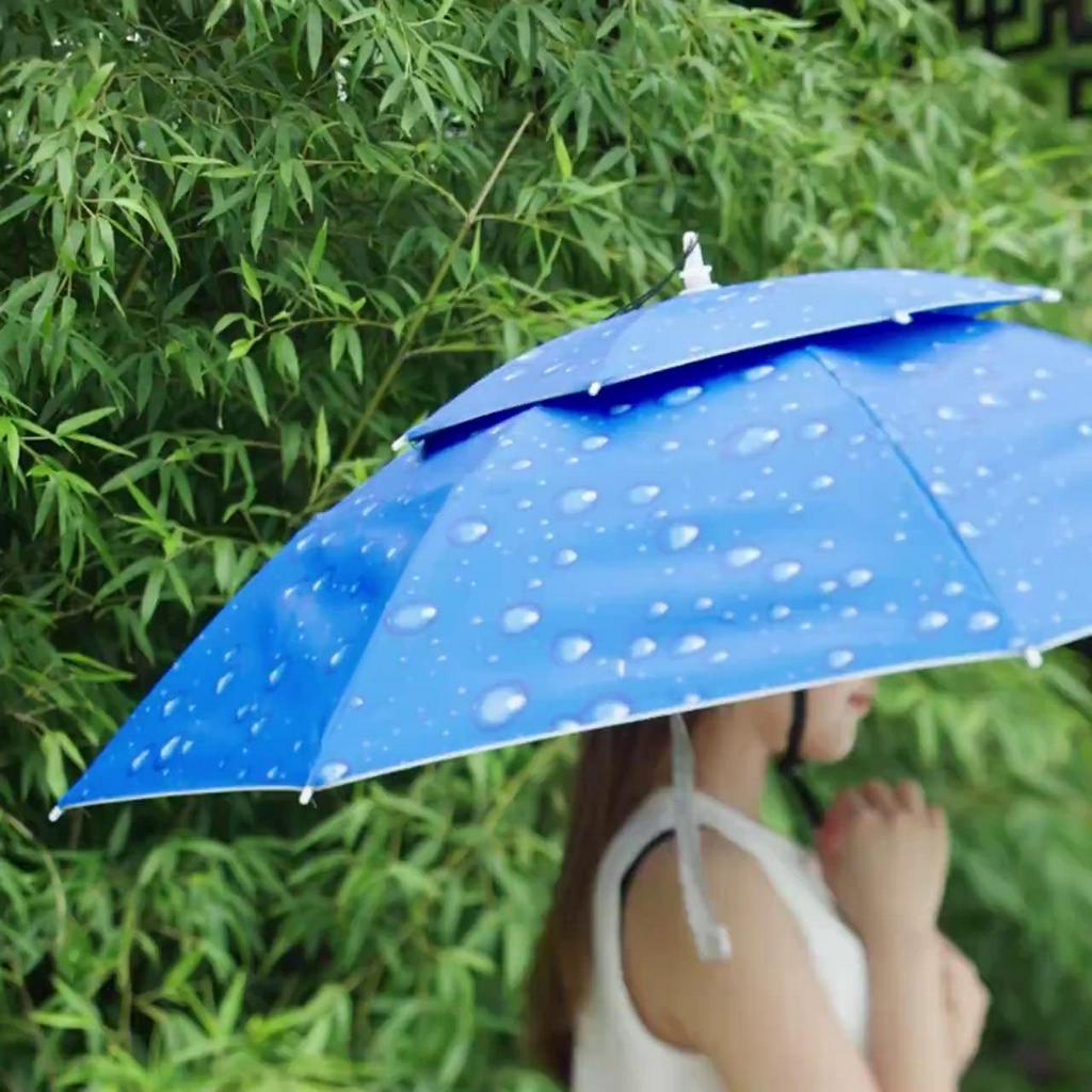 uv-protection-umbrella-hatหมวกร่มกันยูวีร่มกันแดดหมวกร่มบังแดดตกปลาร่มฝน