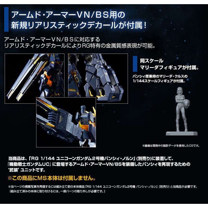Bandai P-Bandai Armed Armor VN/BS Expansion Unit For RG 1/144 Banshee Norn Gundam Model Kit - View #6
