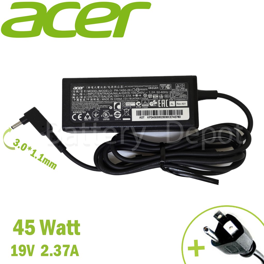ภาพหน้าปกสินค้าAcer Adapter Acer Aspire 3 A314-22, A314-35, A315-22, A315-23, A315-34, A315-58 45W 3.0MM สายชาร์จ Acer
