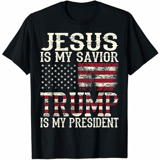 เสื้อยืดผ้าฝ้ายพิมพ์ลายคลาสสิก เสื้อยืด ลาย Jesus I Savior สไตล์อเมริกัน ตลก