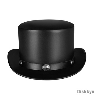 Unisex Magician Hat Leather Fancy Style Dress up Victorian for Halloween Men Costume
