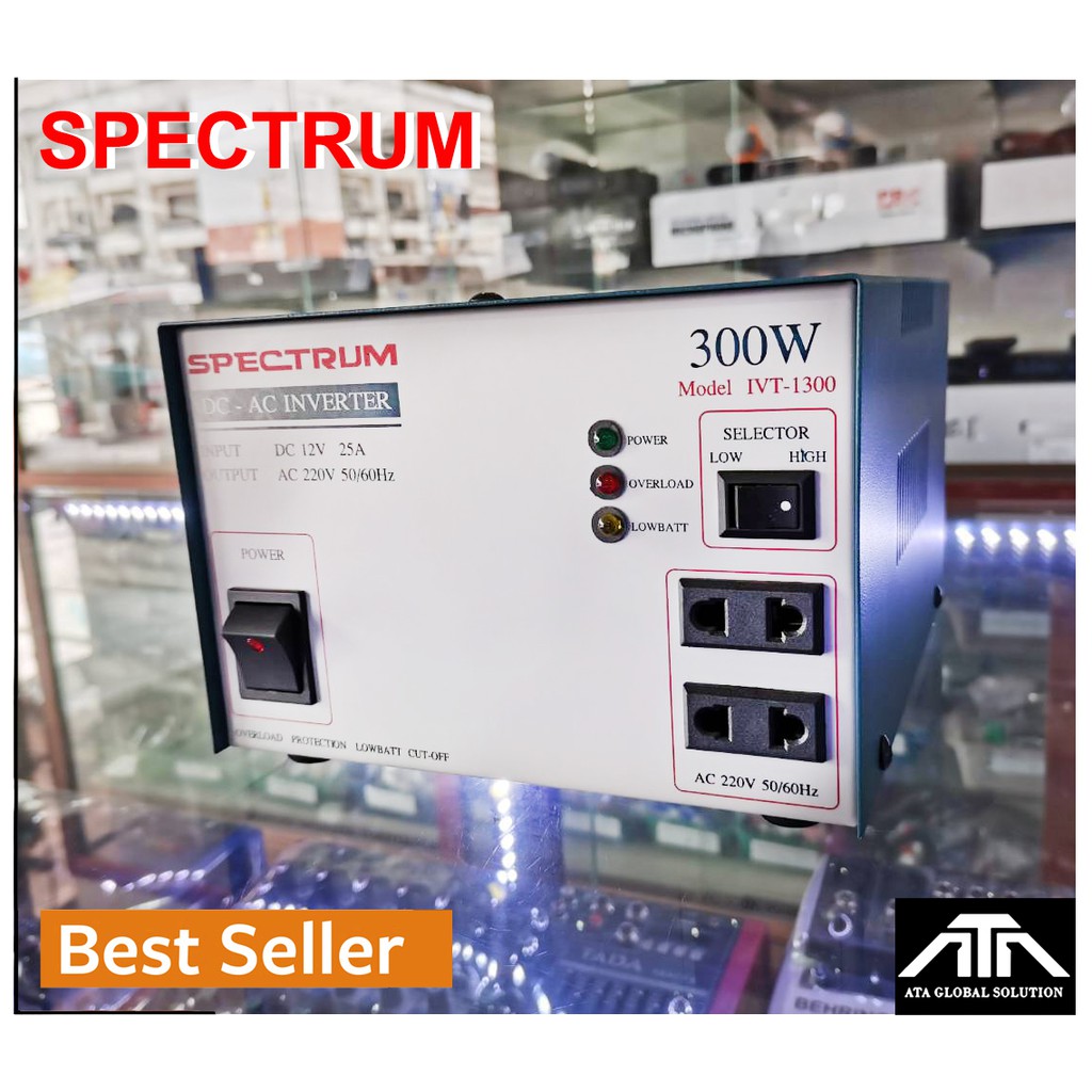 หม้อแปลง-spectrum-inverter-อินเวอร์เตอร์-หม้อแปลงไฟ-dc-12v-เป็น-220-โวลต์-300-วัตต์