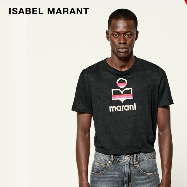 เสื้อยืดผู้ชายisabel-marant-homme-เสื้อยืดแขนสั้นลําลอง-ผ้าฝ้ายแท้-ลาย-karman-แฟชั่นฤดูใบไม้ร่วง-ฤดูหนาว-สําหรับผู้ชาย-เ