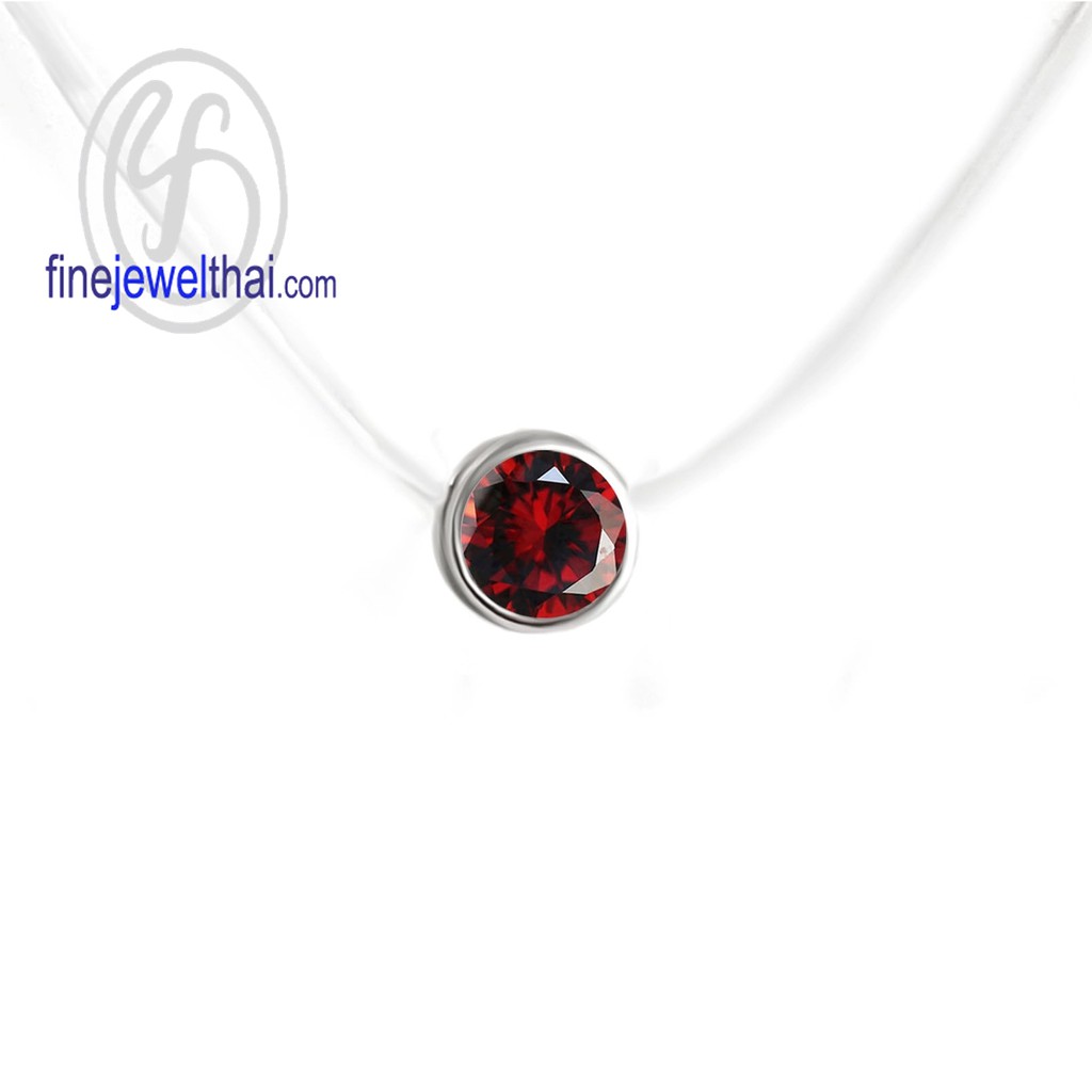 finejewelthai-จี้โกเมน-โกเมน-จี้พลอย-พลอยประจำเดือนเกิด-garnet-silver-pendant-birthstone-p1086gm00-ราคาต่อชิ้น