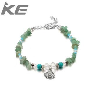 Creative Gravel Beads Turquoise Alloy Shell Single Anklet for girls for women low price